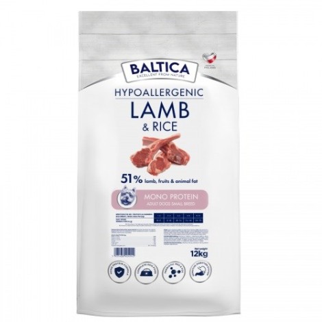 BALTICA NUTRACEUTIC Hypoallergenic Lamb & Rice XS / S  12kg