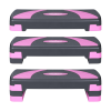 REBEL ACTIVE Step for aerobics and fitness exercises, 3 levels, gray-purple