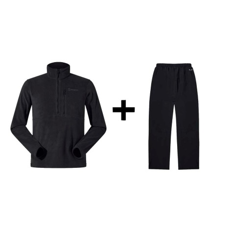 Berghaus Prism PT HZ sweatshirt, size L, black + Berghaus HILLWALKER OVRTRS AM BLK/BLK, size L