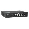 QNAP | 5 port 2.5Gbps Auto Negotiation (2.5G/1G/100M) | QSW-1105-5T | Unmanaged | Desktop | Gigabit Ethernet (copper) ports quantity 5