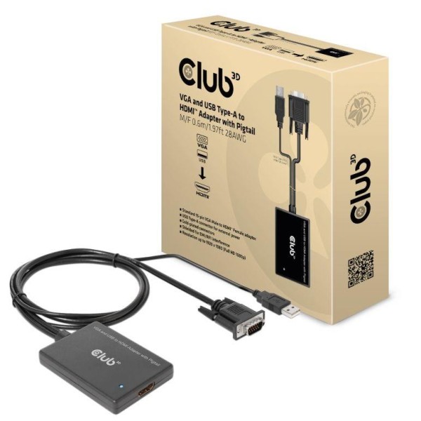 I/O ADAPTER VGA TO HDMI+USB/0.6M M/F ...