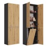 Topeshop NEL 1K DD ANT/ART KP bathroom storage cabinet Graphite, Oak