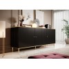 GLAMOUR chest 180x40x75.5 cm black matt + gold