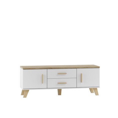 Cama RTV stand LOTTA 140cm white + sonoma oak