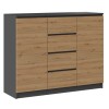 2D4S chest of drawers 120x40x97 cm, anthracite/artisan