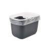 SAVIC HOP Anthracite with White Lid – Cat Litter Tray – 58.5x39x39.5 cm – 1 pc.