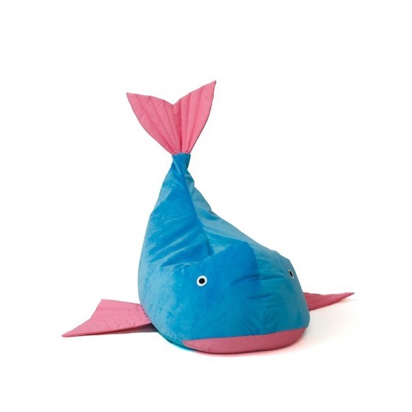 Sako bag pouffe Whale blue-pink L ...