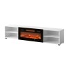 RTV cabinet POLO 180x33x39 white + fireplace black