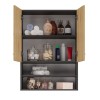 Topeshop POLA MINI DK ANT/ART bathroom storage cabinet Graphite, Oak