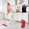 Flat Mop + Bucket + Telescopic Pole + 2 x Microfibre Pad 5.7L Floor Cleaning XXL Set Rotating Head