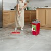 Flat Mop + Bucket + Telescopic Pole + 2 x Microfibre Pad 5.7L Floor Cleaning XXL Set Rotating Head