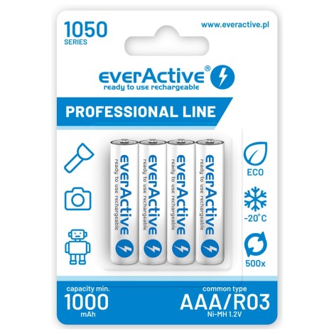 Rechargeable batteries everActive Ni-MH R03 AAA 1050 mAh Professional Line