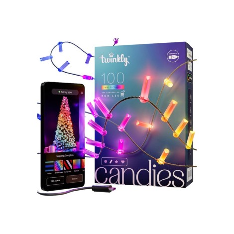 Twinkly Candies LED Christmas tree lights TWKC100RGB-T 6 M Candle shape