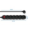 Esperanza ELK217K Power strip 6GN/1,5M Black