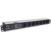 Intellinet 19" 1.5U Rackmount 7-Way Power Strip - German Type", With Surge Protection, 3m Power Cord