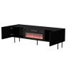 Cama LUCCA TV cabinet 180x40x59 black + black fireplace