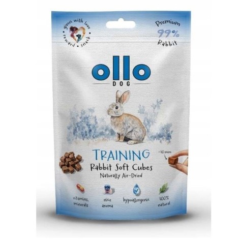 OLLO Air Dried Training Rabbit Cubes - dog treat - 80g