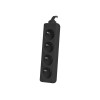 Power strip 1m 4x outlets for UPS system | PS0-04E-0100-IEC-BK | Sockets quantity 4