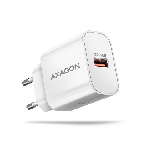 AXAGON ACU-QC18W Wall charger 18W, 1x port USB-A, QC3.0/AFC/Apple, white