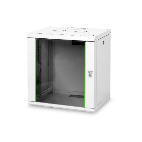 Digitus | Wall Mounting Cabinet | DN-19 12-U | Grey | IP protection class: IP20; Front door: Glass door, single opening; Cabinet type: Wall mounting cabinet; Equipment mounting depth min.-max.: 305-370 mm; Load capacity: 100 kg