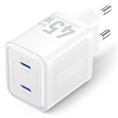 MOBILE CHARGER WALL 45W USB-C/2P WHITE FEFW0-EU VENTION
