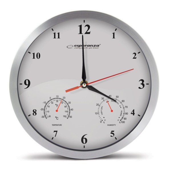 Esperanza EHC008W Mechanical Wall Clock, Round, ...