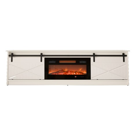 RTV GRANERO + fireplace cabinet 200x56.7x35 white/gloss white