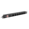 LANBERG POWER STRIP PDU RACK 19" (1U, 16A, 6X 230V PL, 2m)