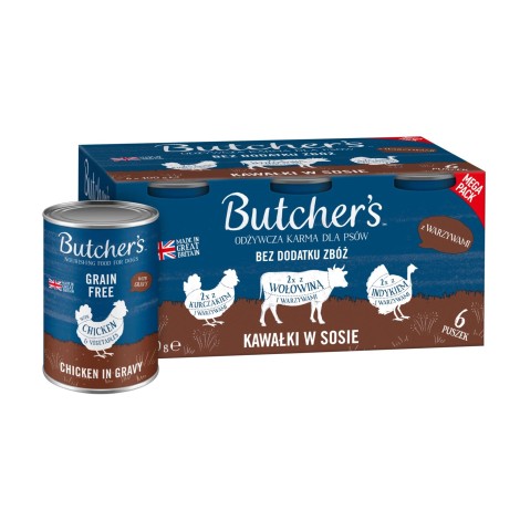 BUTCHER'S Original Mega pack mix with vegetables in gravy- wet dog food - 6 x 400g