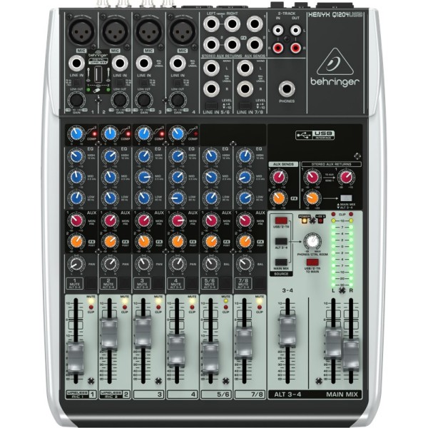 Behringer Q1204USB audio mixer 12 channels