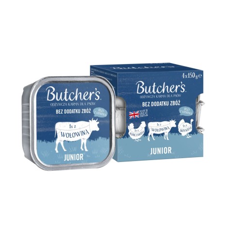 BUTCHER'S Original Junior Mega pack mix Pate - wet dog food - 4 x 150g