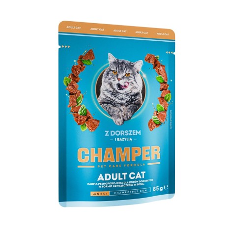 CHAMPER with cod and basil - wet cat food - 85g