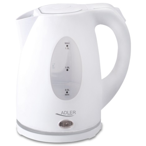 Adler | Kettle | AD 1207 | Standard | 2000 W | 1.5 L | Plastic | 360° rotational base | White