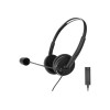 Energy Sistem Headset Office 2+ Black, USB and 3.5 mm plug, volume control, retractable boom mic. | Energy Sistem | Wired Earphones | Headset Office 2+ | Wired | On-Ear | Microphone | Black