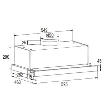 CATA | TFB-5160 BK | Telescopic | Energy efficiency class C | Width 59.5 cm | 300 m³/h | Mechanical control | LED | Black