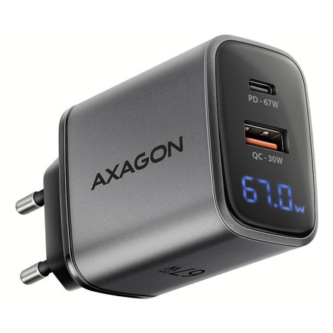 MOBILE CHARGER WALL USB 67W/GAN 2PORT ACU-PQ67D AXAGON