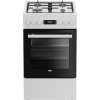 BEKO Cooker | FSM51339DWDS | Hob type Gas | Oven type Electric | White | Width 50 cm | Grilling | LED | Depth 60 cm | 60 L