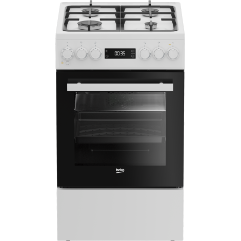BEKO Cooker | FSM51339DWDS | Hob type Gas | Oven type Electric | White | Width 50 cm | Grilling | LED | Depth 60 cm | 60 L