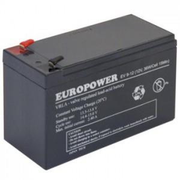BATTERY 12V 9AH VRLA/EV9-12 T2 EUROPOWER ...