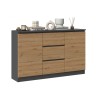 2D3S chest of drawers 120x30x75 cm, anthracite/artisan