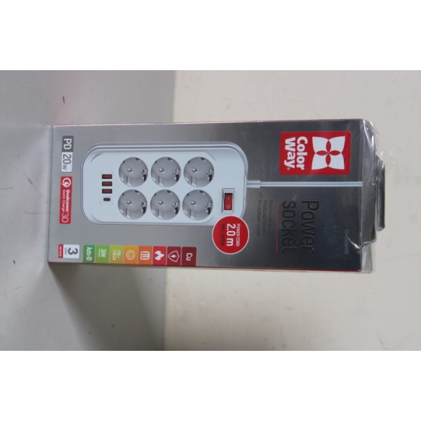 SALE OUT. ColorWay CW-CHE64PDW Power Socket: ...