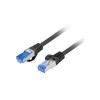 Patch Cord cat. 6 FTP | PCF6A-10CC-0025-BK | S/FTP | S/FTP shielding type – Aluminium braid on wire and each pair foiled additionally. The coating is made of low-smoke and Halogen-free materials (LSZH). Category compliance confirmed by Fluke tester.  Stra