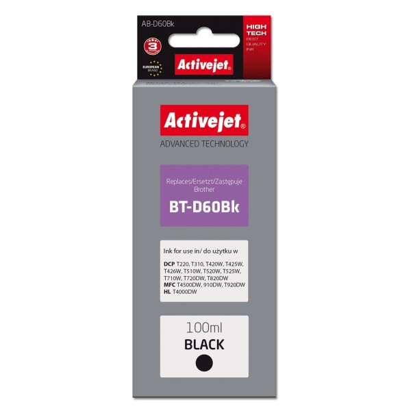 Activejet AB-D60Bk Ink Cartridge (replacement for ...