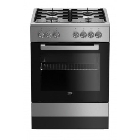 Beko FSE62120DX cooker Freestanding cooker Gas Black, Grey A