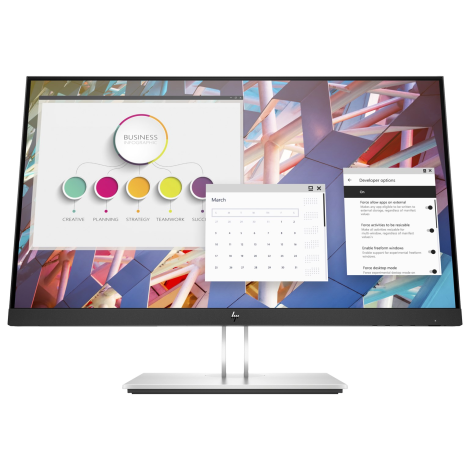 HP E-Series E24 G4 60.5 cm (23.8") 1920 x 1080 pixels Full HD LCD Black, Silver