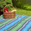 PROMIS Picnic Blanket, Green Stripes, 200 cm x 150 cm