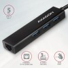 I/O HUB USB-C 4PORT GLAN/0.2M HMC-GL3A AXAGON