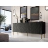 JUNGLE chest of drawers 190x40.5x74.5 black matt + golden legs