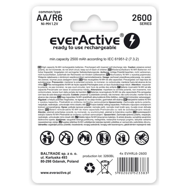 Rechargeable batteries everActive Ni-MH R6 AA ...