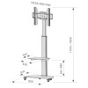 Techly Floor Stand with Shelf Trolley TV LCD/LED/Plasma 37-70" Silver